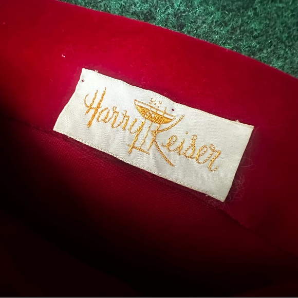 1950s Vintage Harry Keiser Red Velvet Fit & Flare Dress - Picture 5 of 8